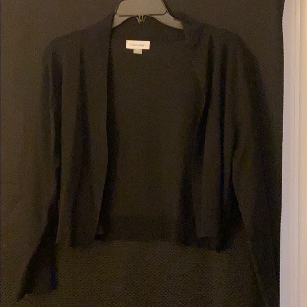 Calvin Klein cropped open front cardigan!